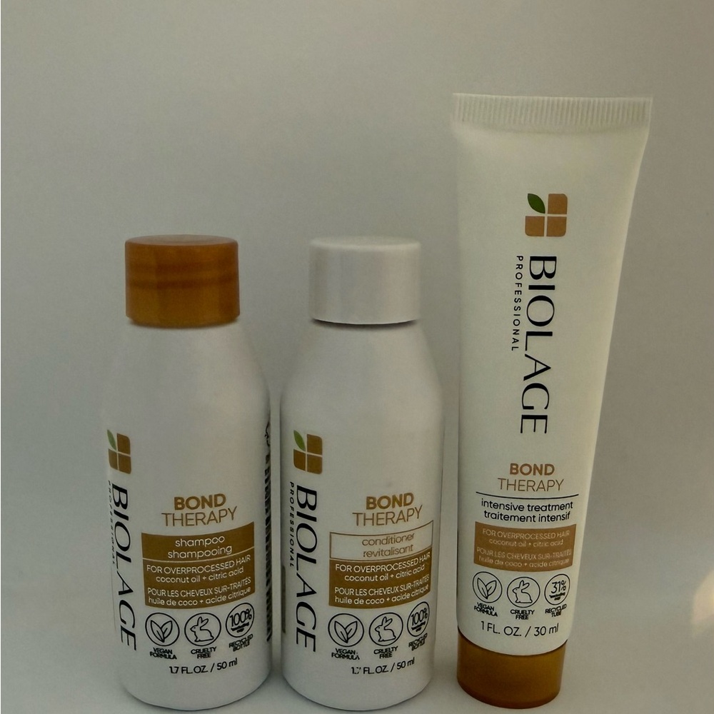 New Biolage Bond Therapy travel-size hair care set, Travel Trio